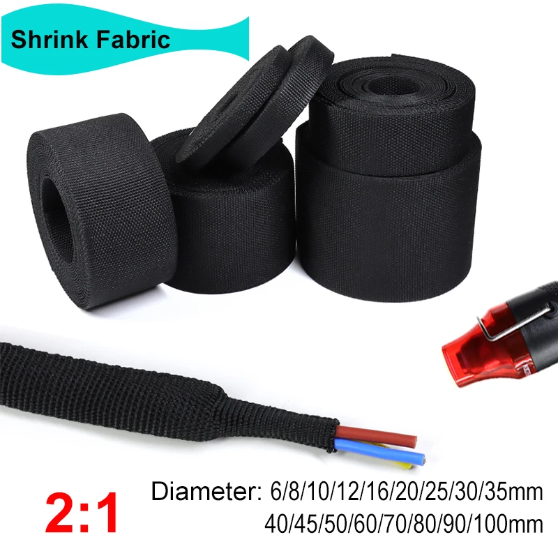 Tubo Di Stoffa In Tessuto Intrecciato Termoretraibile 6 ~ 100Mm Isolamento Pet Auto Line Organizer Wire Shrink Wrap Guaina Di Protezione