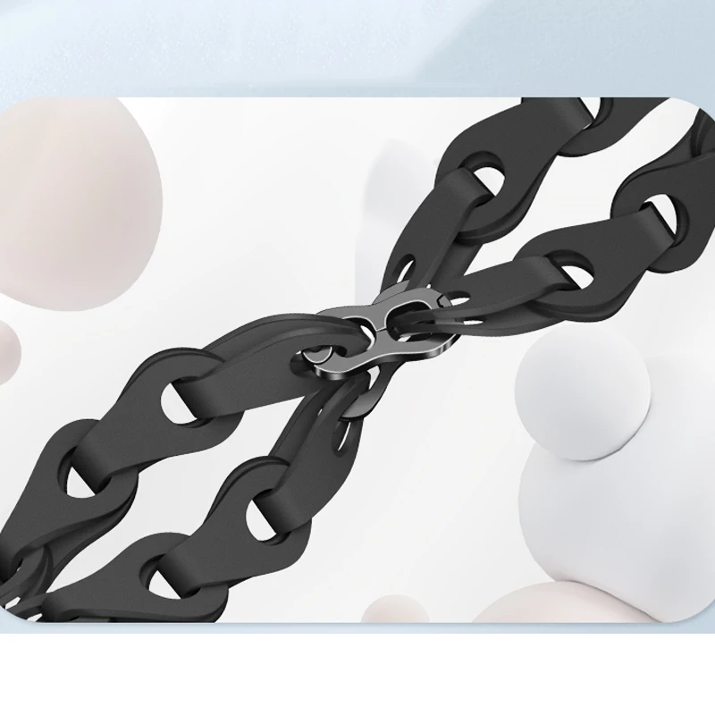 Silicone Sports Chain Link Strap for Smartwatch - Soft Band Bracelet for Men & Women