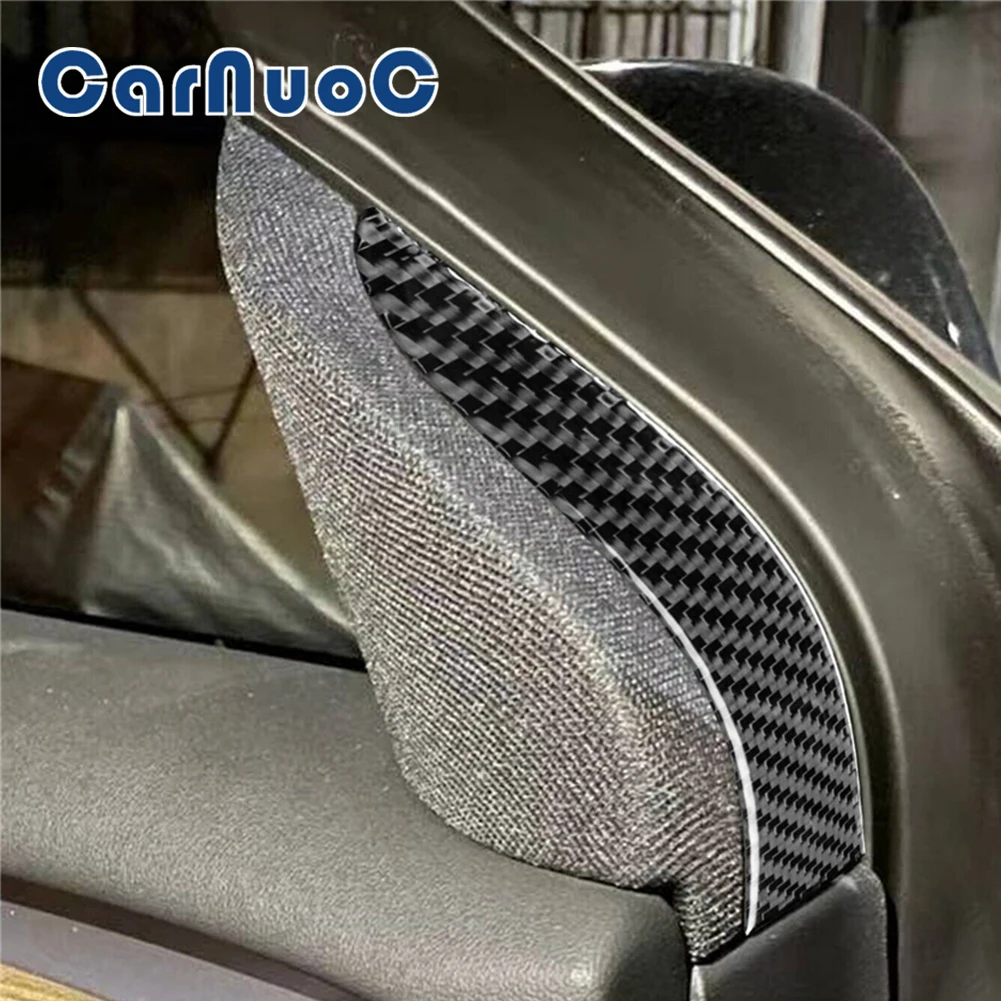 

For Tesla Model 3 Or Y Series Car Stickers Door Horn Decorative Strip Interior Moulding Carbon Fiber Fit 2017-2022 Accessories