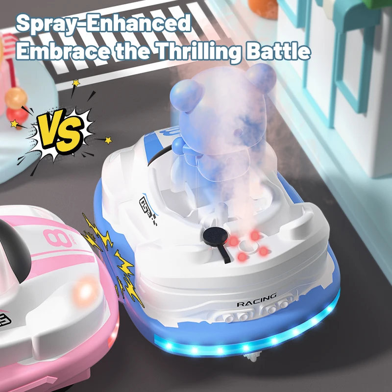Rc Car Set Remote Control Bumper Cars for Kids Race Battle Ejecting Bumper Car for Boys Girls Music Spray Light Children's Gift