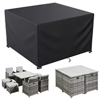 Square Garden Table Cover PU Waterproof Anti-UV Tear-Resistant 420D Oxford Patio Table Furniture Heavy Duty Protective Covers 1