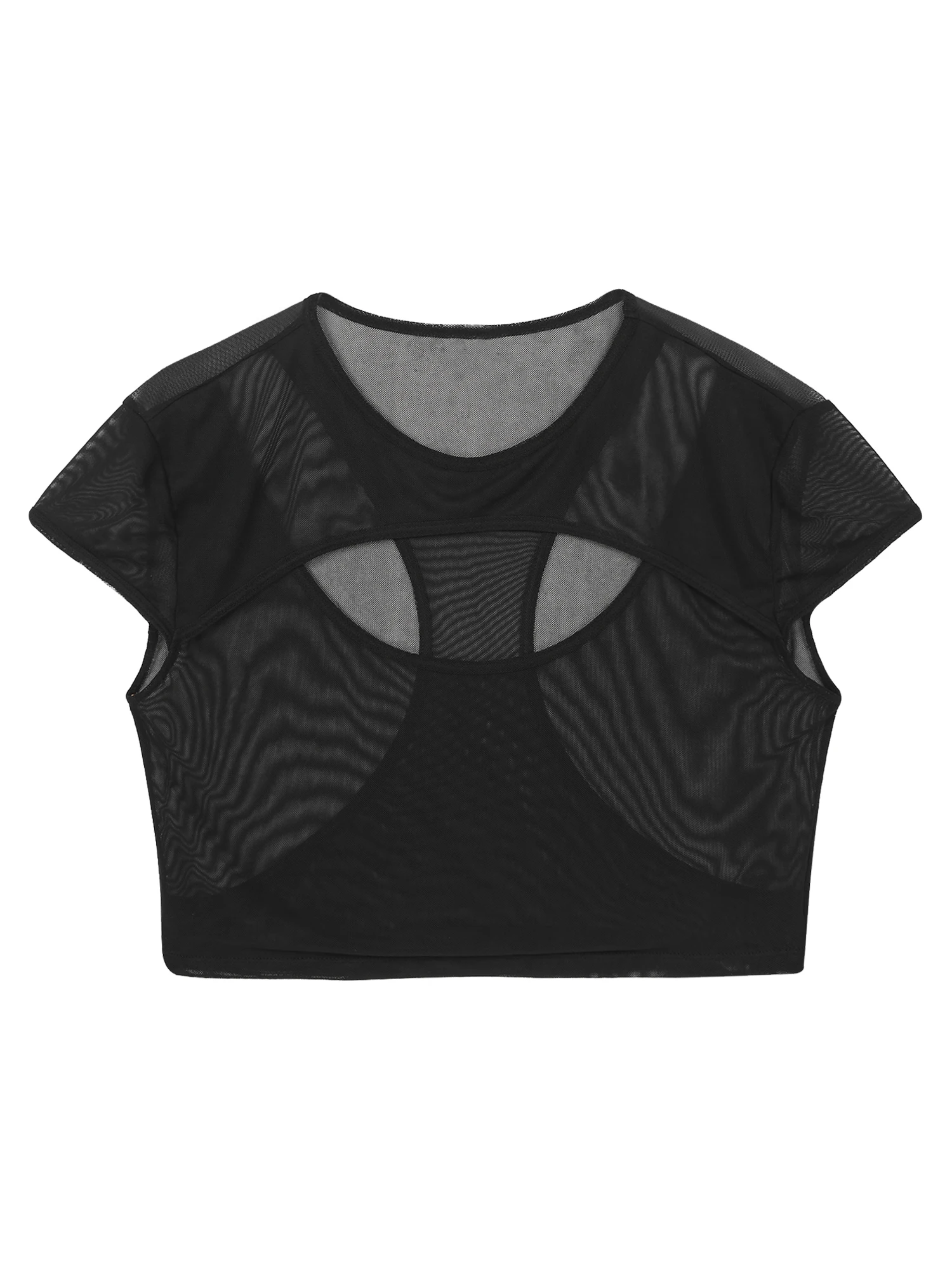 Mens See-through Mesh Sport Tops Short Sleeve Slim Fit Running Vests T-shirt Hollow Out Crop Top Man Club Raves Danc