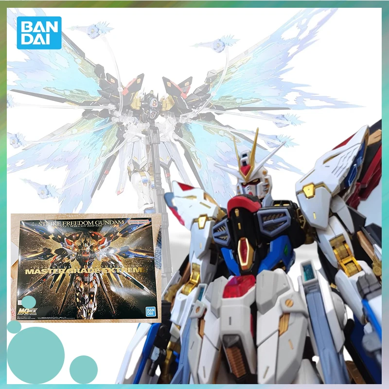 Bandai Original Mgex 1/100 Gundam Anime Action Figure Strike Freedom Gundam Wing Assembly Model Robot Toy Figure For Kids Gifts