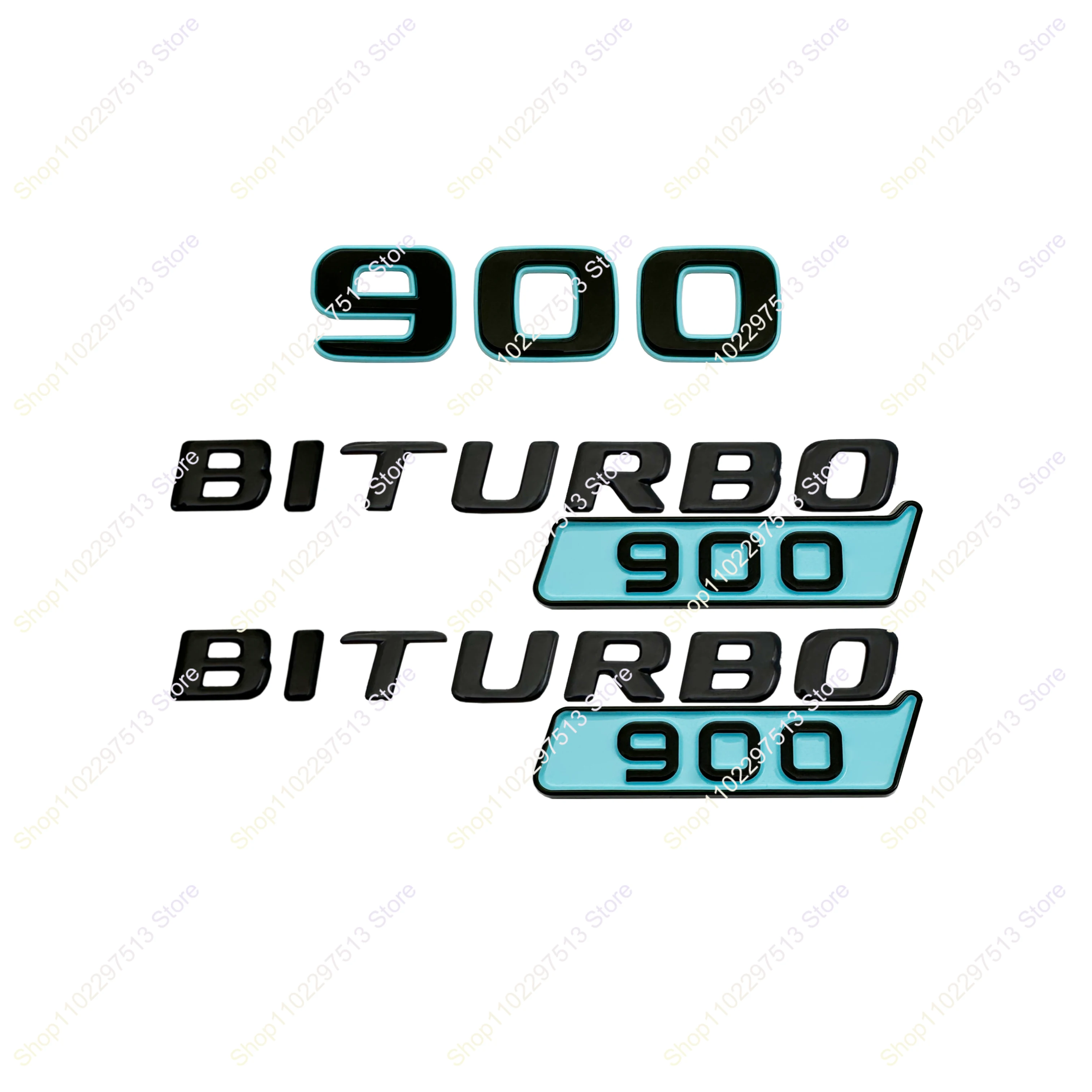 글레이셔 블루 ABS 700 800 900 로켓 에디션 비터보 700 800 900 엠블럼 자동차 펜더 트렁크 스티커 (G 클래스 G700 G900 W463 W464 용)