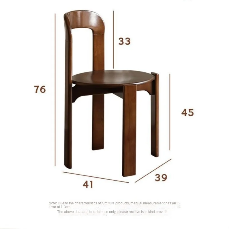French Retro Dining Chair Design Master's Makeup Backrest Living Room Chair Minimalist Coffee Vintage Solid Wood Furniture