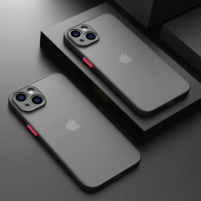 Luxury Matte Clear Square TPU & Hard PC Protective Case