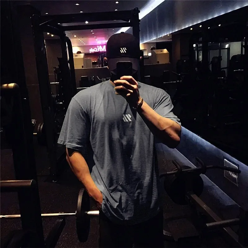 Cotton Short Sleeve T Shirt for Men Summer Training