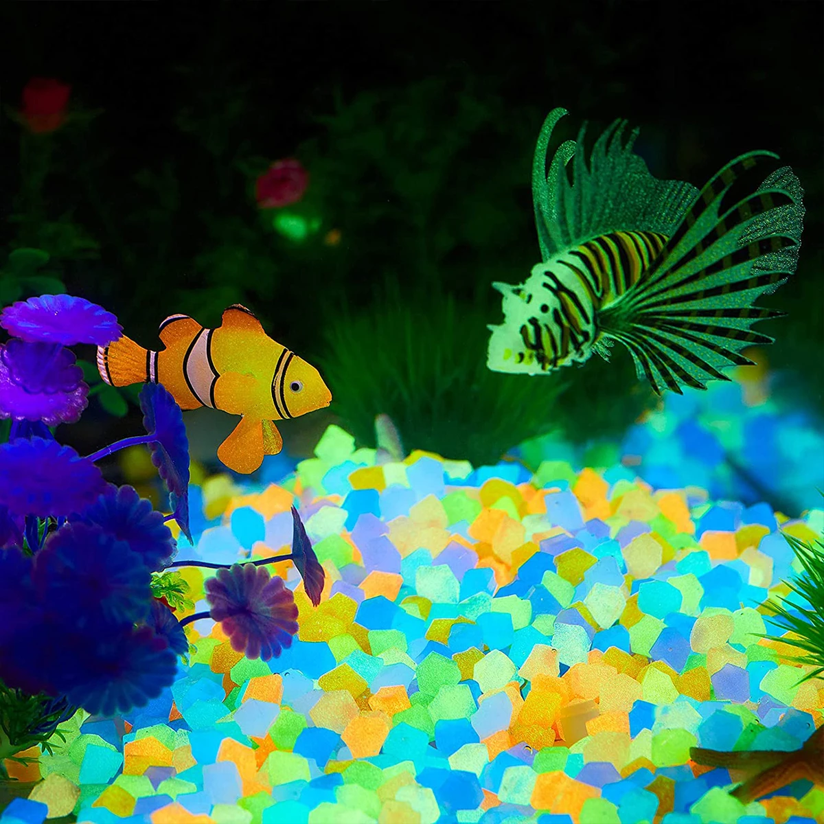 25g Glow in The Dark Gravel Stones Luminous Sand Pebble Stones DIY Aquarium Fish Rocks Garden Lawn Yard Micro Landscape