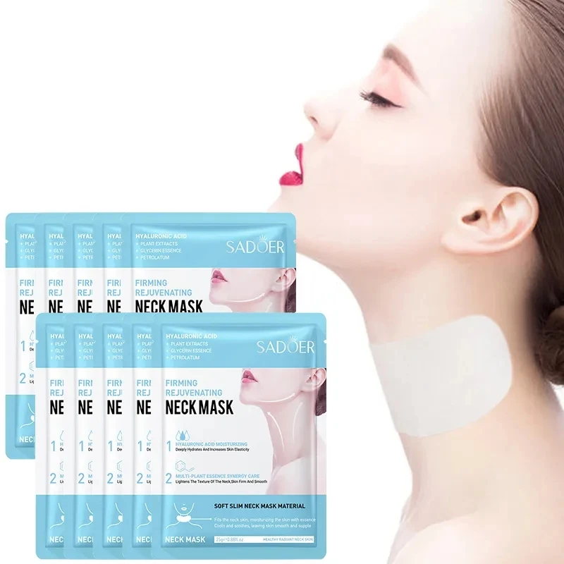 

10pcs Hyaluronic Acid Neck Mask Collagen Lift Firming Anti-Wrinkle Whitening Anti-Aging Beauty Moisturizing Neck Care