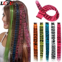 LUPU-Extension de Cheveux Synthétiques en Plumes pour Femme, Faux réinitialisation Coloré, Postiche en une Seule Pièce, ixCosplay, Style Y2K 1