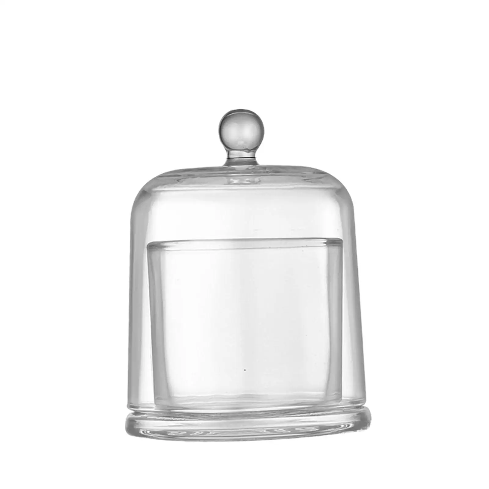 Glass Cloche Dome Transparent Gifts Bell Jar Display Case for Collectibles Watch Keepsakes Small Desserts Pillar Candles