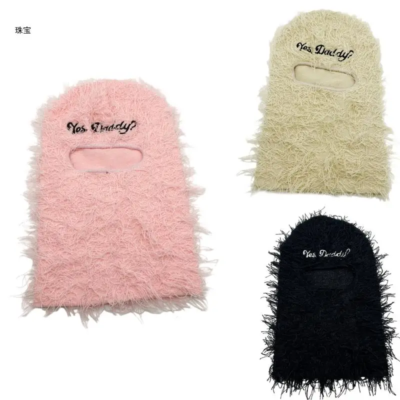 X5QE Crochet Balaclava Girls Winter Warm Hat Fashion Women Men Skiing Hooded Hat
