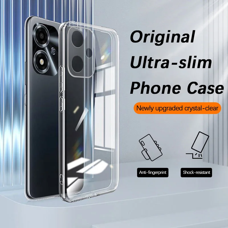Premium Transparent Phone Case with Camera Protection - Soft TPU Shockproof Cover