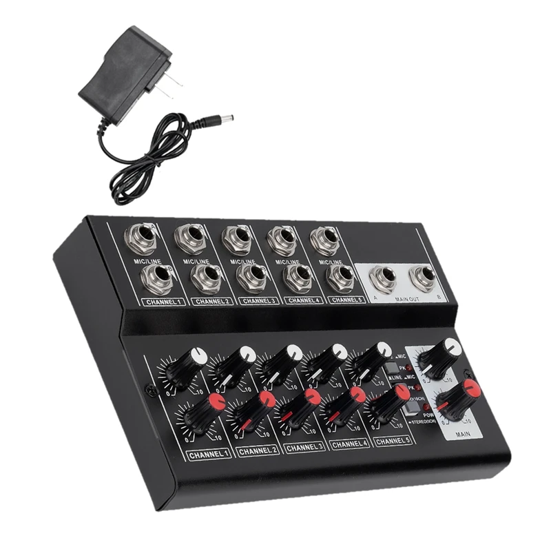 

10 Channel Mixing Console Digital Audio Mixer For Recording DJ Live Broadcast Karaoke Microphone Controller Black US Plug