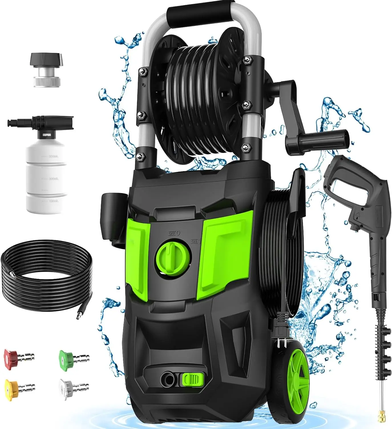 

Electric Pressure Washer,4200PSI Max 2.8 GPM Power Washer with 20FT Hose,35FT Power Cord,4 Nozzles,Foam Cannon Spray Gun