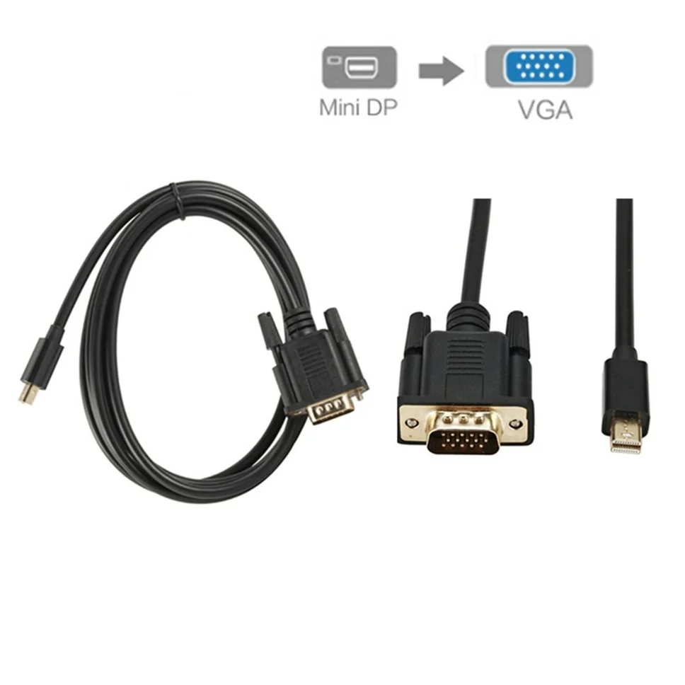 Mini DP to VGA  1080p Mini Thunderbolt Mini DisplayPort ÷ Ʈ Mini DP To VGA ̺, PC MacBook Air Pro iMac 