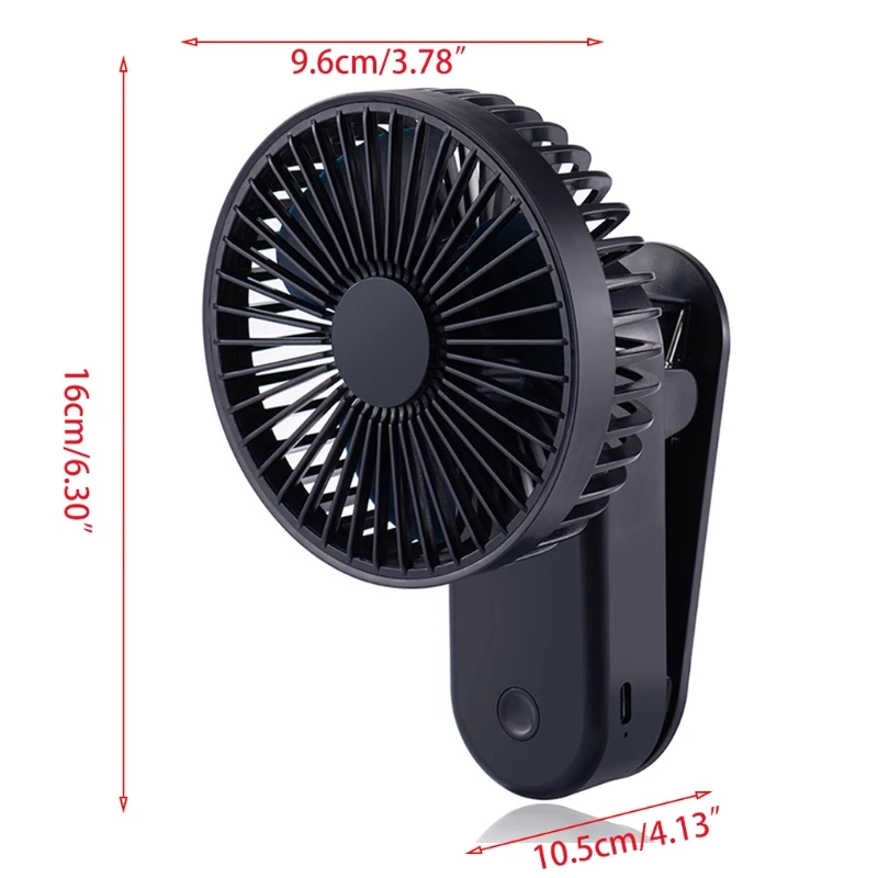 Clip USB Fan 90&deg;Rotation Mini Desk Fan USB Rechargeable Cooling B0KA