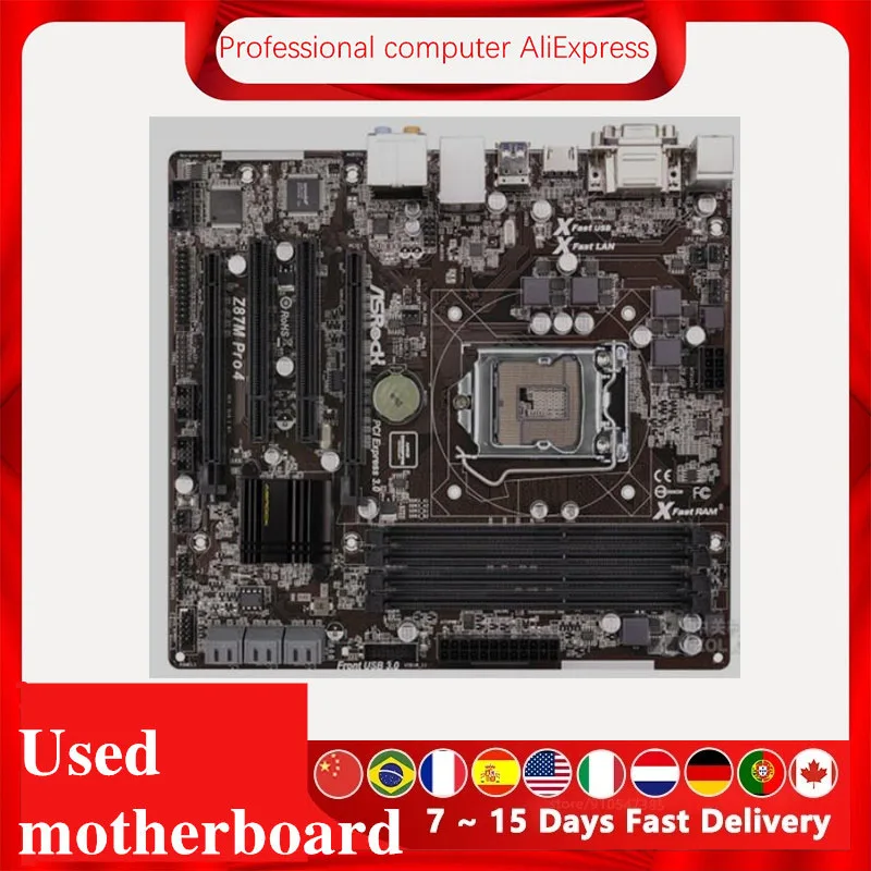 For ASRock Z87M Pro4 Desktop Motherboard Z87 Z87M LGA 1150 For Core i7