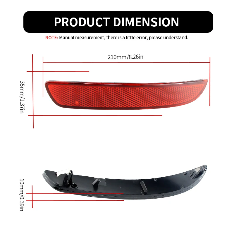 BMW E70 X5 2007-2010용 2PCS 후면 범퍼 반사판 커버 쉘 전구 없음 OEM: 63217158949/16475610/63147158950 자동차 액세서리