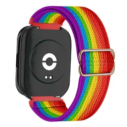 Elastic Nylon Braided Sports Watch Band Loop, Unisex, for Redmi Watch 3 Active (Rainbow)