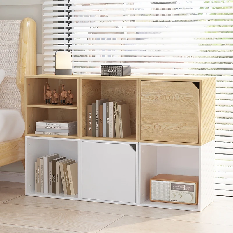 

White Bookcases Design Cube Wood Children Japanese Style Lounge Single Bookshelf Display Etagere Rangement Luxury Furniture