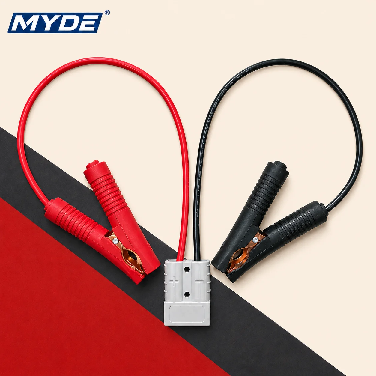 Heavy-Duty Insulated Battery Alligator Clip Cable for Power Connections, 40cm