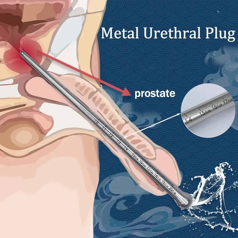 Male Dilator Stainless Steel Urethral Masturbation Penis Plug Man Uretre Rod Dilator Stainless Steel Horse Eye Stick penis sex toys