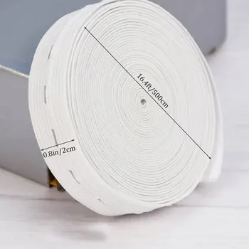 단추 구멍 탄성 벨트, 땋은 단추 구멍 탄성 벨트, 탄성 스트레치 벨트, DIY 바느질 의류 액세서리, 5m