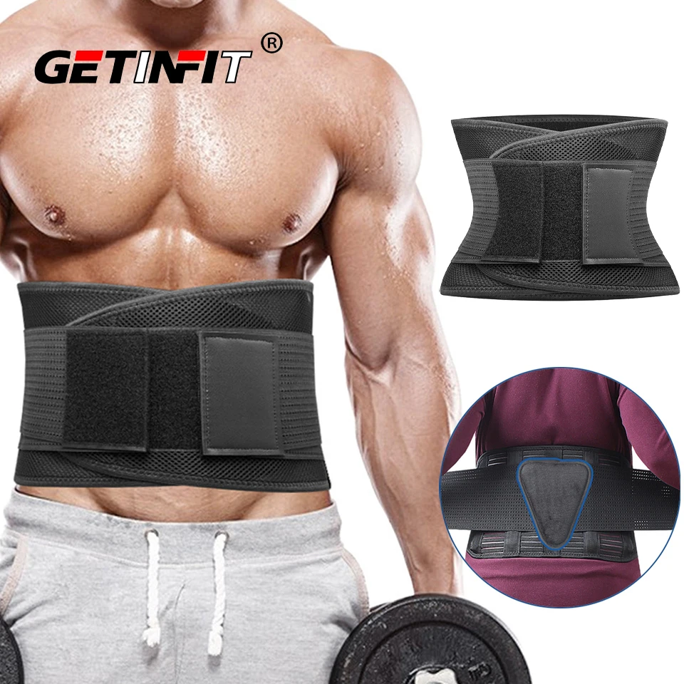 

Компрессионный поддерживающий пояс для талии, облегчение боли в спине, дышащий сетчатый нескользящий бандаж для поясницы для мужчин и женщин, унисекс