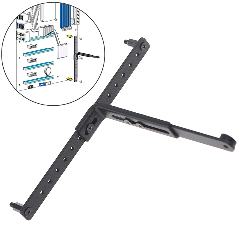1Pcs Black Metal Bracket Graphics Card Rack Rubber Pad GPU Card Holder Suit Compatible ATX/E-ATX Motherboards graphics card holder