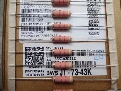 

Taiwan high power resistor 3W 43K 5% volume 5*15mm