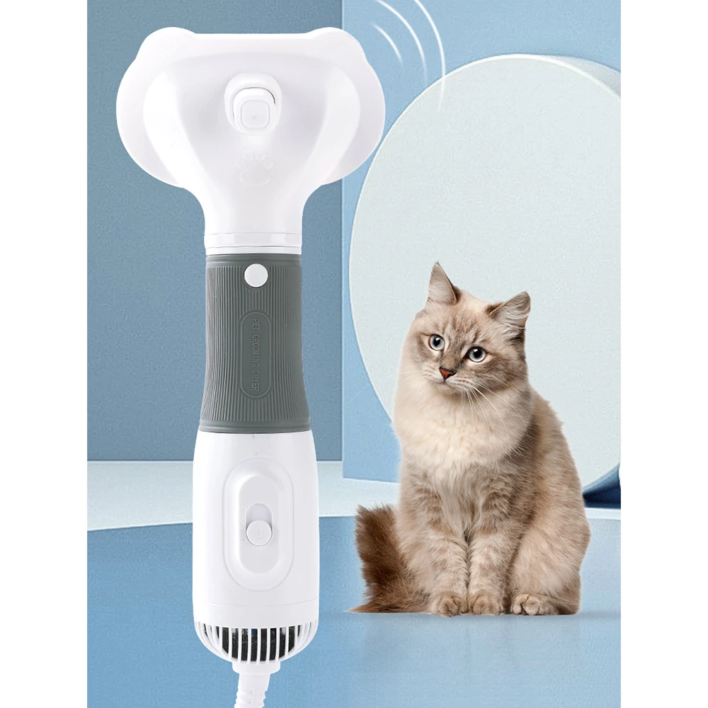 2-in-1 Pet Grooming Dryer Portable three-speed wind speed with Slicker Brush - PeticaDeals