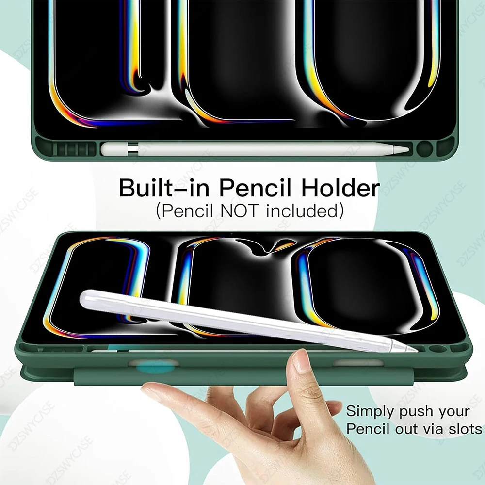 Versatile 360° Rotating iPad Pro Trifold Stand Case with Pencil Holder and Auto Wake/Sleep Function