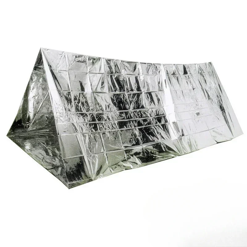 Hiking Emergency Survival Blanket Tent-Windproof Waterproof Foil Thermal Shelter for Camping Outdoor First Aid Rescue