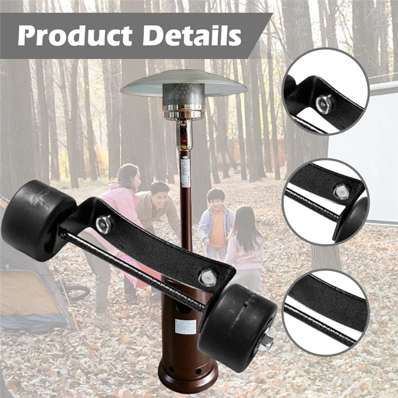 GOOD-Universal Patio Heater Wheel Accessories Patio Heater Wheels, Bracket + Black Wheels, Replacement S43cb9fcef4b84a789382171120efa08du