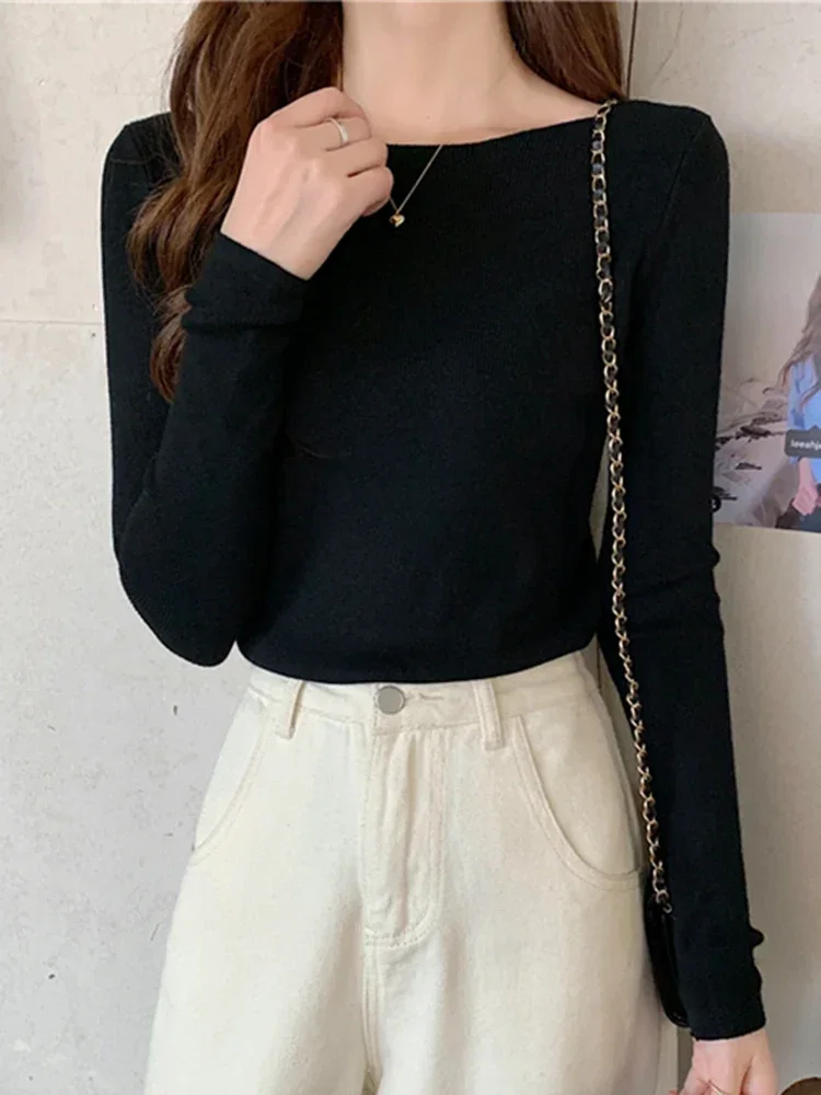 Fashion Ribbed Women Sweater Knitted Soft Pullovers Jumpers Basic Solid Soft Long Sleeve Sweaters For Women Autumn Winter Tops