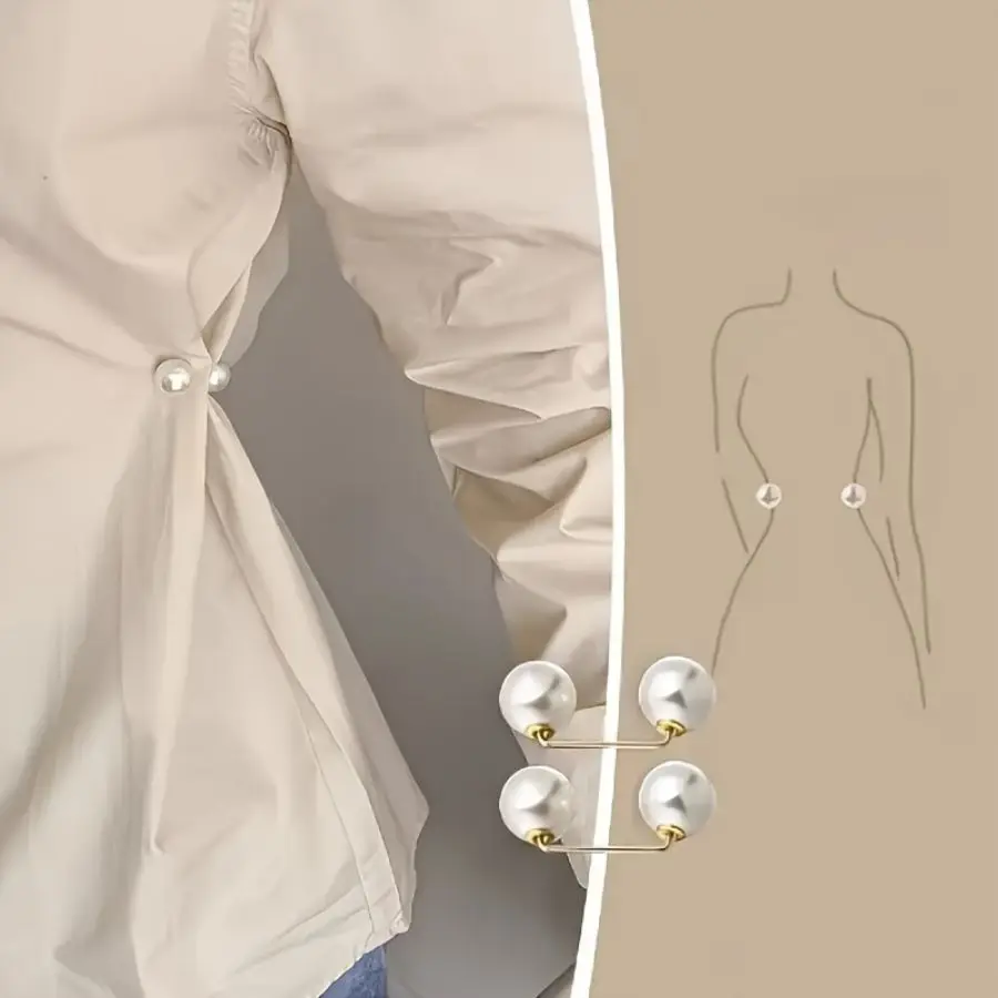의류 스카프 보안 및 조정 스커트 및 드레스용 패션 진주 핀 6개 세트 모조 완두콩이 포함된 패션 액세서리