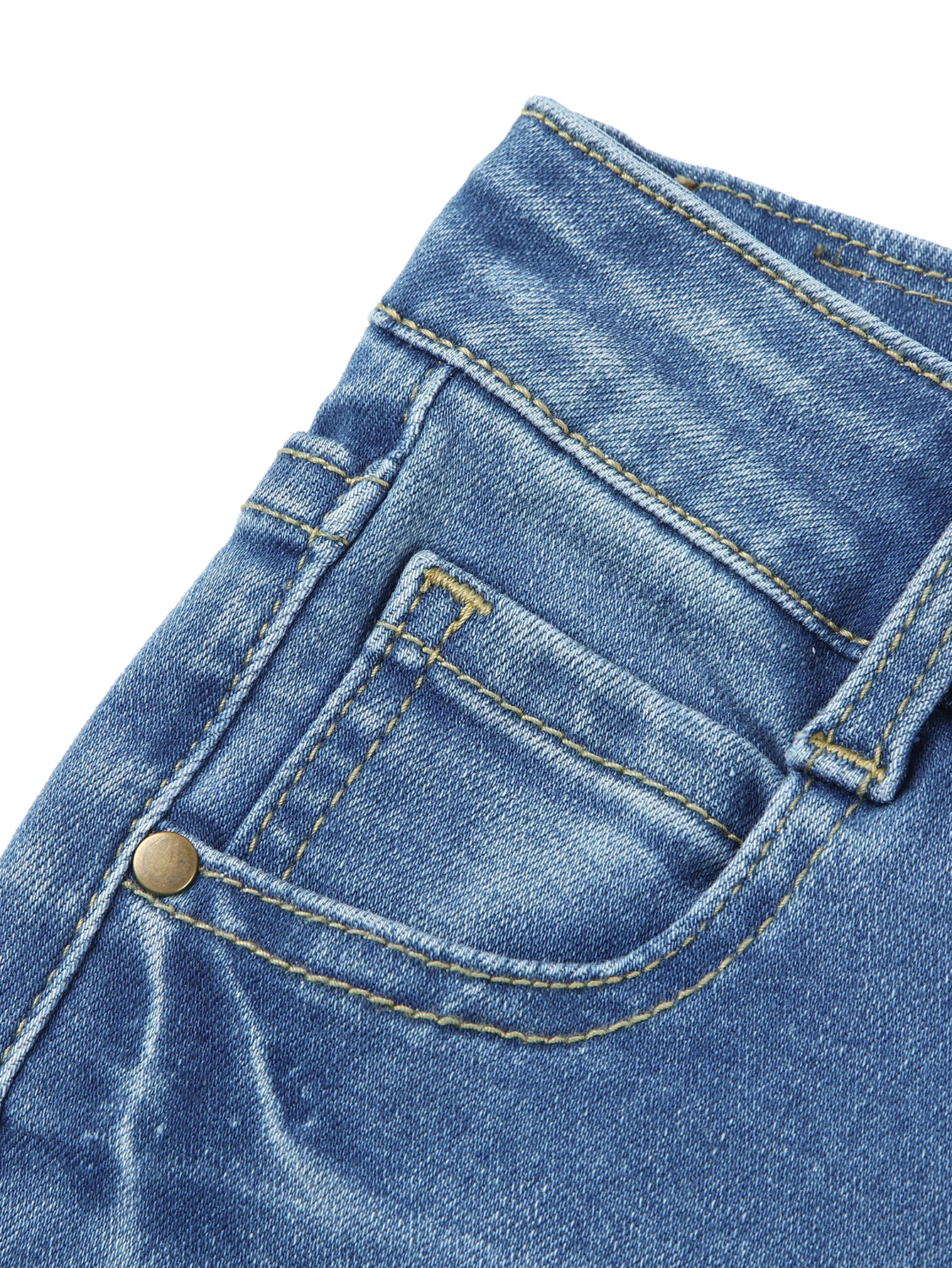 [Boys Denim Pants] Boys Casual Stretch Jeans Spring Autumn Youth Clothing Fashion Solid Trousers with Pocke - 5