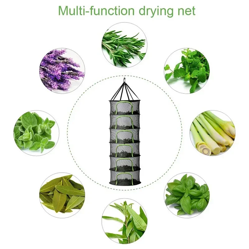 2/4/6/8 Drying Net For Herbs Fish Herb Vegetable Dryer Bag Folding Dry Rack Mesh Flowers Buds Plants Organizer Hanging Basket 4