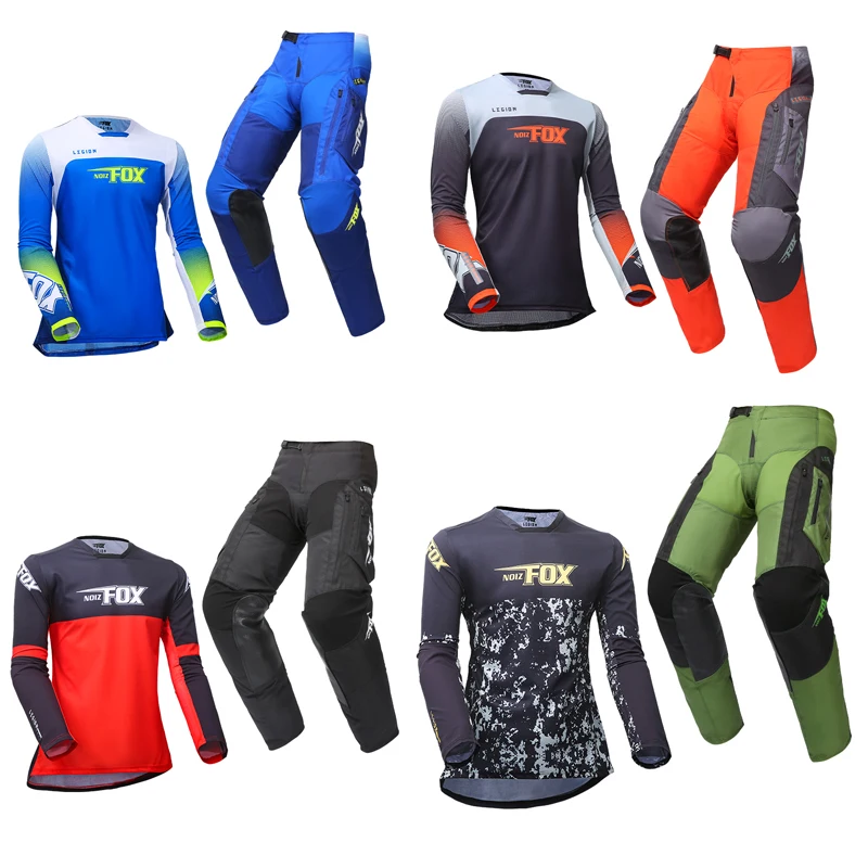 2024 MX MTB Gear Set Off Road Dirt Bike Jersey Set Motocross Gear Set Breathable Moto Jersey And Pants gray