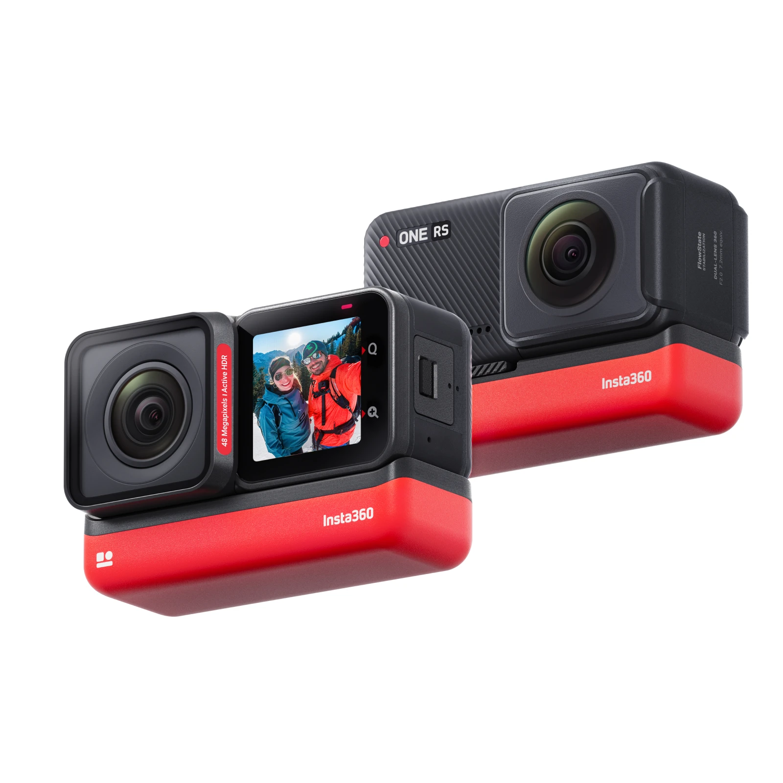 Insta360 ONE RS -4Kブーストレンズ & 5.7K 360 レンズ交換式, FlowState手ブレ補正, 4,800万画素,  AI編集 防水 4K/60fpsアクションカメラ