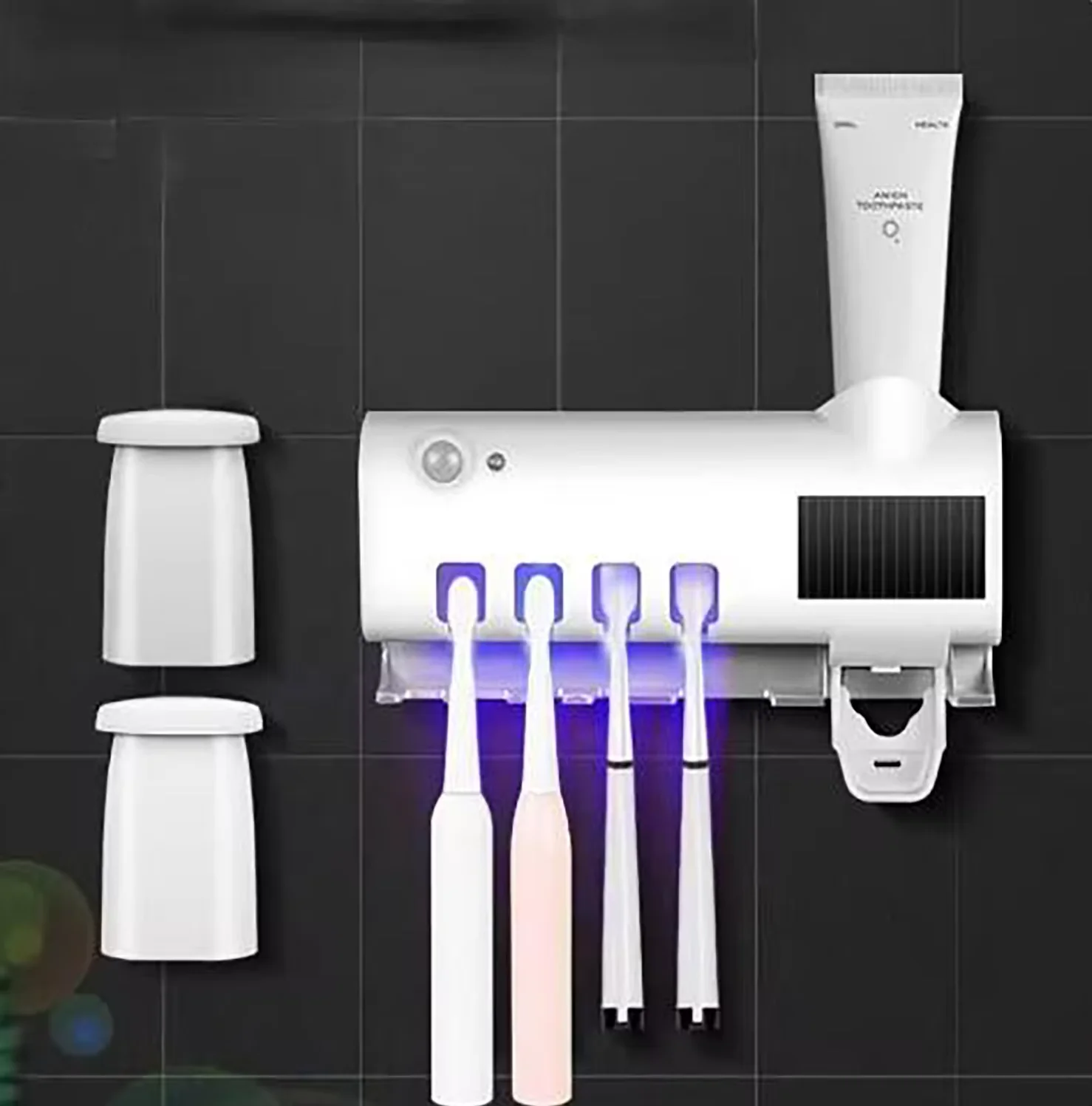 Toothpaste dispenser 1PC bracket type automatic toothbrush and dust-proof wall mounted for bathroom