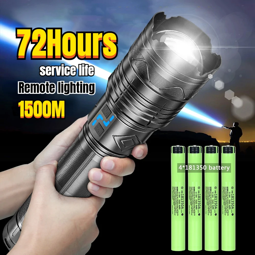 

FLSTAR FIRE Powerful LED Flashlight Long-range Rechargeable Emergency Torch Outdoor Camping Telescopic Zoom Tactical Lantern