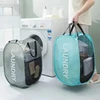 Durable Folding Simple Laundry Basket Largewashable Clothes Toy Storage Organizer Fashionmesh Breathable Bathroom Accessories 2