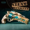 MMZ MODEL DIY 3D Wooden Puzzle Steam Revolver Assembly Model Kits Toys For Children Kids Girls Birthday Gift 1
