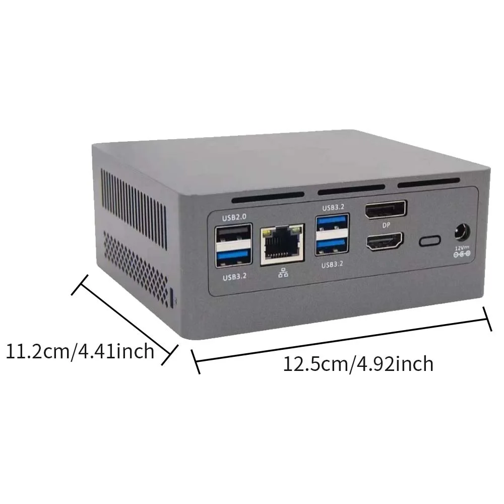 TISHRIC Mini PC 8/16GB DDR4 256/512GB Intel 12th Gen Alder Lake N100 Windows 10 11 Mini PC 4K Desktop Computer Support TF Card 2