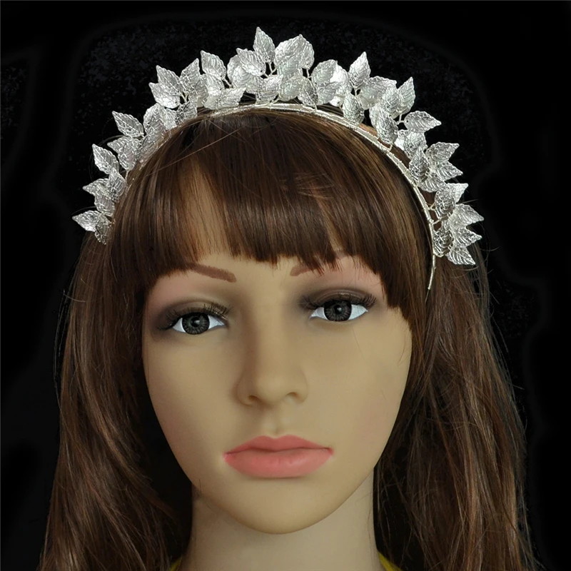 

1pc Baroque Metal Leaf Hair Band Jewelry Women Headband Bright Silver Leaf Bridal Wedding Gold Leaf Hairbands wedding decoration