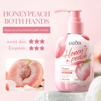 150g Peach Hand Cream, Rich in Glycerin, Peach Extract Essence, Tocopherol, and Other Ingredients, with a Moisturizing Texture That Is Non-Greasy. It Can Nourish Dry Skin, and Can Be Used for Hand, Foot, and Body Care, Keeping the Skin Hydrated, Soft, Smooth, and Radiant. Suitable for Rough and Dry Skin. 1