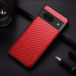 Ultra-Durable Carbon Fiber Shockproof Phone Case - Non-Slip, Full Body Protection for Pixel 6A (Red)