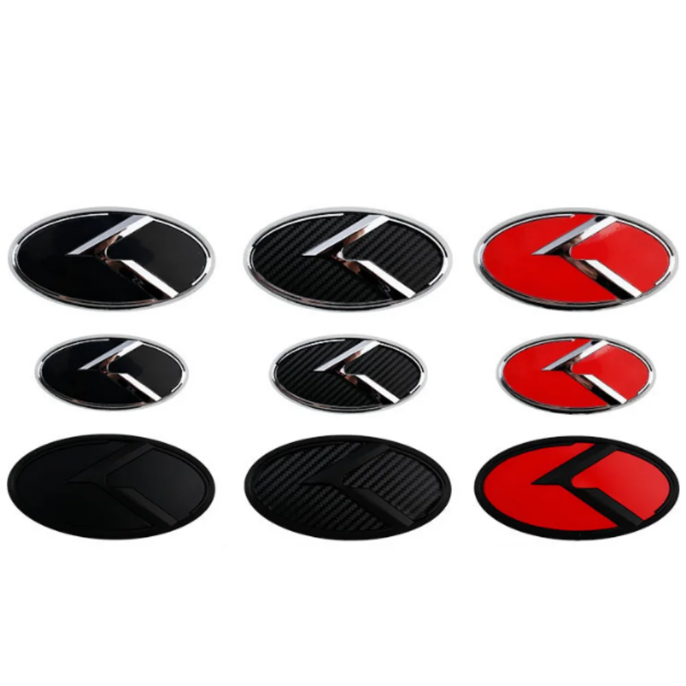 SICKSPEED Black Over Black Carbon Fiber Look K Large Emblem Badge For Kia – Trunk Or Hood